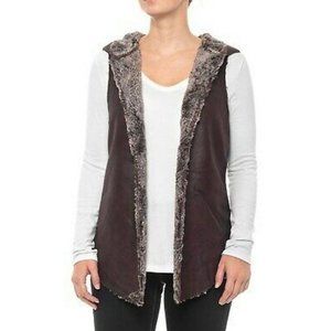 DYLAN by True Grit Faux Shearling Reversible Drape Vest